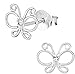 Hypoallergenic Sterling Silver Butterfly Crystal Stud Earrings for Kids (Nickel Free)