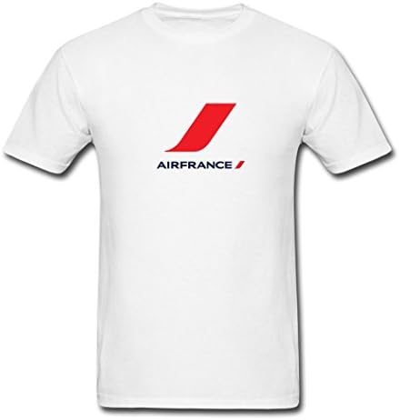 fat person Unique Men's Air France logo T-Shirts White L
