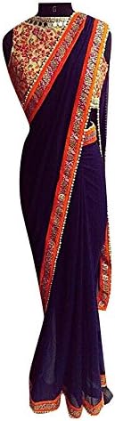 Stylo Sarees Women's Beautiful Fancy Ethnic Party Wear Fancy Blue Sari