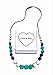 Silicone Teething Necklace for Mom to wear, non-toxic, BPA free, food grade beads for baby to chew on, reduces pain, drooling, gift box, shower gift. (Turquoise, White, Blue)