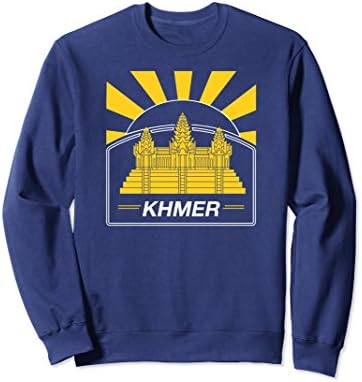 Unisex Golden Angkor Wat Khmer Cambodian Aesthetic Sweater 2XL Navy
