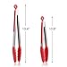 Silicone Kitchen Tongs 2-Pack (Red, 9 & 12-inch), Ptuna Heat Resistant, Stainless Steel Cooking Tongs, Serving Tongs, Salad Frying BBQ Food Tongs - Bonus Silicone Oil Brush