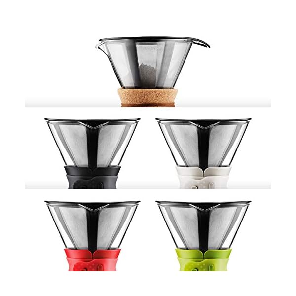 BODUM Pour Over Coffee Maker with Permanent Filter, 51 Ounce, Black
