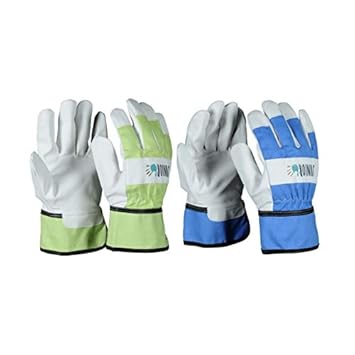 OX-ON Kids Junior Kinderhandschuhe Gartenhandschuhe Arbeitshandschuhe für Kinder (8-10 Jahre, Blau)