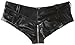 Coquette Women's Wet Look Booty Short with Front To Back Zipper