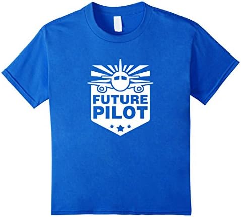 Kids Future Pilot Aviator Aeronautics Job T Shirt 6 Royal Blue