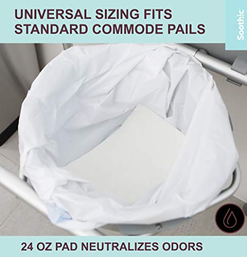 Soothic Commode Liner with Absorbent Pad, Disposable Bag, Standard Universal fit 24 Pack