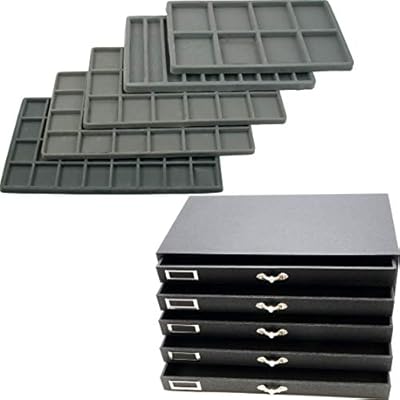 5 Drawer Jewelry Organizer Storage Display Case Box W Inserts