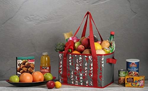 Earthwise Reusable Grocery Bags Set Shopping Box Tote with