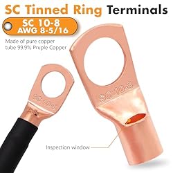 Jeemiter 8 Gauge Wire (50ft Each- Black/Red) Copper