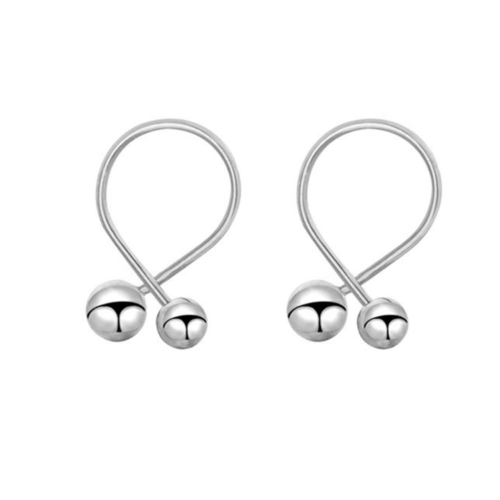 20G Minimalist Double Sided Ball Earrings for Women Girls Sterling Silver Hypoallergenic Simpler Helix Screw Back Beads Ear Tragus Piercing Cartilage Fashion Jewelry Gifts Birthday BFF (Silver)