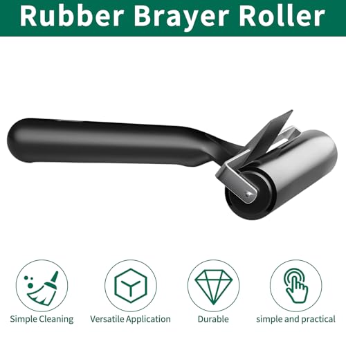 VinBee Soft Rubber Brayer Rollers for Crafting Brayer Rollers for Printmaking Brayer Tool Paint Brush Ink Applicator Art Craft Oil Painting Tool 3 Pack (2.4 inch,4 inch,5.9 inch)