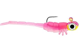 Northland Tackle Rigged Tungsten Broom Bug Ice Fishing Jigs with Sharp Hooks, 2 Pre-Rigged Jig Heads & 3 Extra Ice Fishing Plastics, Tungsten Jig Heads for Panfish, 1/28 & 1/16 Oz, 5 Colors