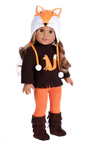 DreamWorld Collections - Foxy - 4 Piece Outfit - Hat, Blouse, Leggings Boots.Â  18 inch Doll Clothes (Doll Not Included)