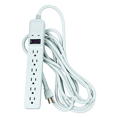 Fellowes 6-Outlet Office/Home Surge Protector, 15 Foot Cord, 450 Joules (99036)
