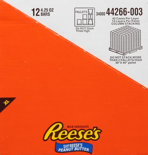 REESE’S PEANUT BUTTER & MILK CHOCOLATE CANDY BAR – XL 4.25 OZ. (PACK OF 3)