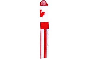 Kisangel 1Pc Canada Windsock Flag, 27.55inch Maple Leaf Wind Flags Autumn Thanksgiving Hanging Windsock for Canadian Outdoor 