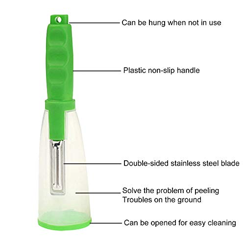 Yowming Vegetable Peeler with Container,Storage Peeler with Trash Can Fruit and Vegetable Slicer