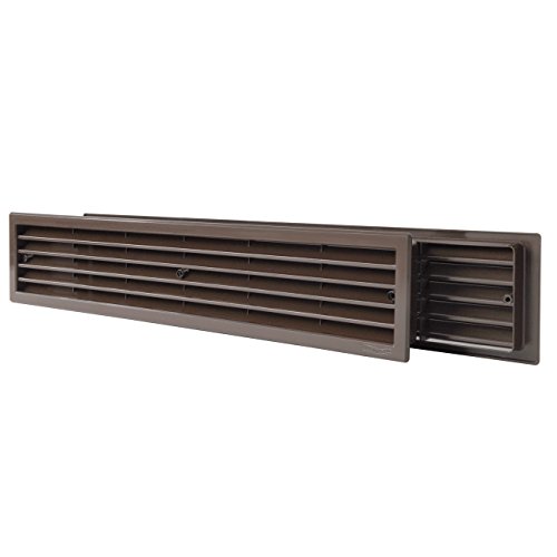 La Ventilazione PTT459M Grille Télescopque en Plastique Rectangulaire 452X90 Mm, Marron