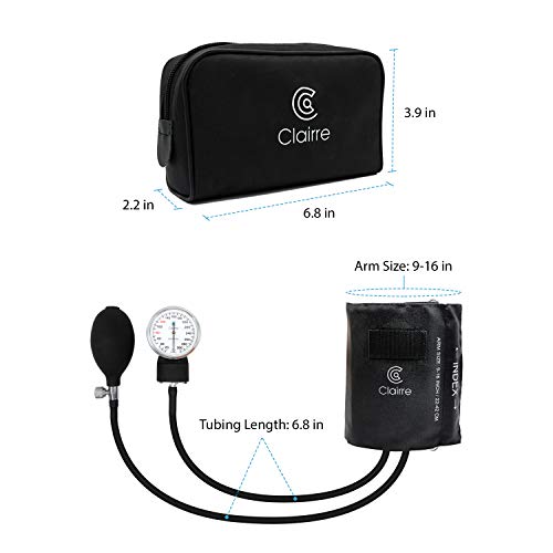 Clairre Professional Sphygmomanometer Manual Blood Pressure Cuff and
