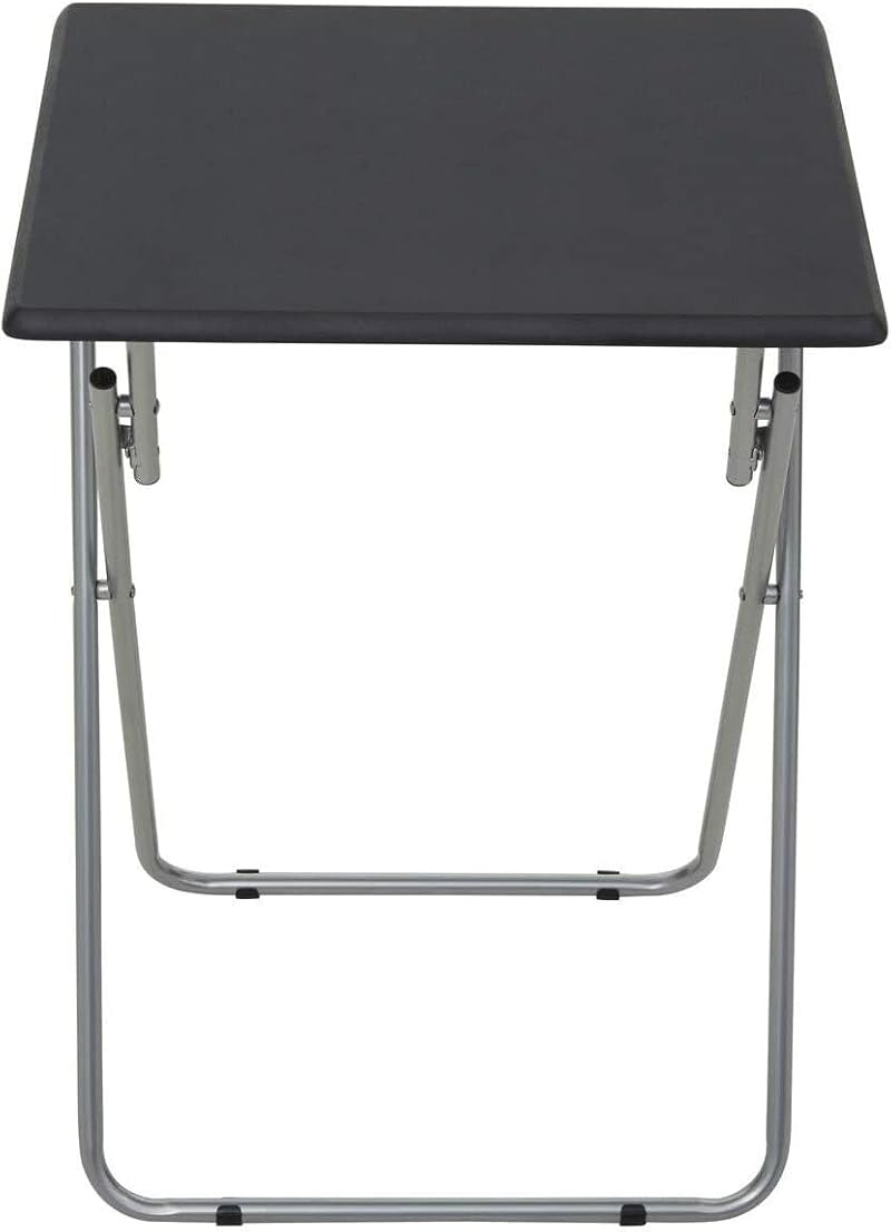 Unibos Folding Table Picnic Garden BBQ Side Table Compact Black Metal Legs
