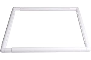 QSZKEER Square Embroidery Hoop Plastic Cross Stitch Frame White Cross Stitching Frame Sewing Hoop Handhold Craft Clip Frame Embroidery Snap Frame Hoop DIY Sewing Tools for Quilting 17x17 Inches