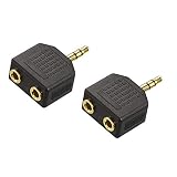 VCE 2-Pack Gold Plated 3.5mm Male to Dual 1/8 Inch Female Stereo Jack Adapter Y Splitter Headphone Converter
