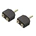 VCE 2-Pack 3.5mm Headphone Y Splitter, Gold Plated 1/8 inch Male to Dual Female Stereo Jack Adapter Compatible with Media Players & Audio Devices