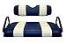 E-Z-Go TXT Custom 2-Stripe Golf Cart Seat Cover Set Made with Marine Grade Vinyl - Staple On - Choose Your Colors From Our Color Chart!