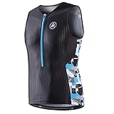 MY KILOMETRE Triathlon Mens Tri Top Pockets Sleeveless Tri Singlet Cycling Jersey