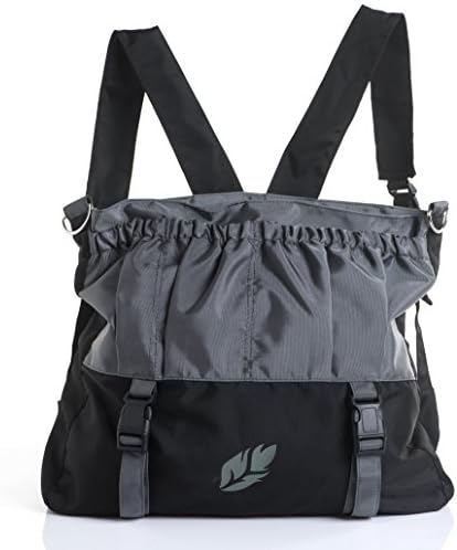 Yoga Mat Bag Exercise Backpack - with Straps For Yoga Mat and Fitness Towel, Good for Cycling and Biking, Shoulder and Back Straps, Multi Pockets and iPhone Pocket, Gym Tote Bag (Black-Gray)