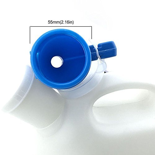 2000ML White Portable Unisex Pee Bottle Travel Urination Device with with Female Adapter and 1.3M Hose Bed Bedding Plastic Urinal Bottle Toilet - Thumbnail 4