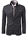 H2H Mens Fashion Slim Fit Blazer Jacket with Snap Collar Gray US S/Asia M (KMOBL01)