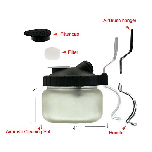 Huphant Airbrush Cleaning Pot Station, Clean Paint Jar Air Brush Holder - Thumbnail 2