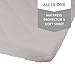 Waterproof Cotton Quilted Pack n Play Sheet | Mini Crib Sheet | All in one Mattress Pad Cover and Cozy Sheet , Grey by Ely's & Co