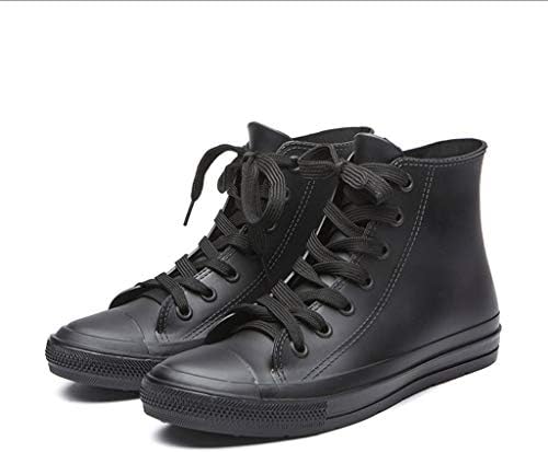 Zcx Rain Boots Adult Waterproof Rubber Shoes Ladies Outdoor Travel Slip Wear Water Boots in The Tube Flat