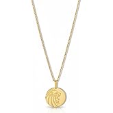 BeautyName Lion Head Pendant Necklace, Religious Charm Jewelry, Hebrew Symbol, 14k Gold Plated Statement Necklace for Women