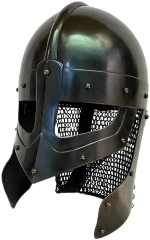 Handmade Viking Wulf Helmet Metal Viking Helmet Large Size Head Wear New Polished Helmet Viking Armor Norse Warrior Helmet Medieval Headgear : Toys & Games