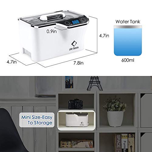 Professional Ultrasonic Jewelry Cleaner with Digital Timer for Eyeglasses Rings Coins