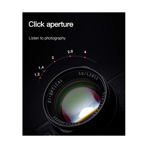 TTartisan 50 mm F1.2 APS-C Kameras Objektiv große Öffnung manuelle Fokussierung Fixobjektiv kompatibel mit Kameras ohne… – Bild 4