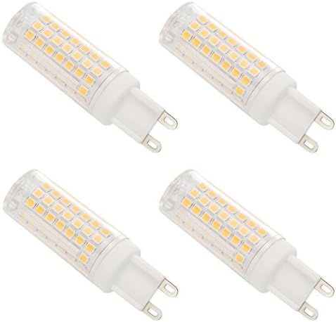 G9 LED Light Bulbs, 88-SMD 2835 7W 60-75W Halogen Equivalent, Daylight White 6000K, G9 Base, G9 Bulbs for Chandelier, Wall Sconce, 4Pack