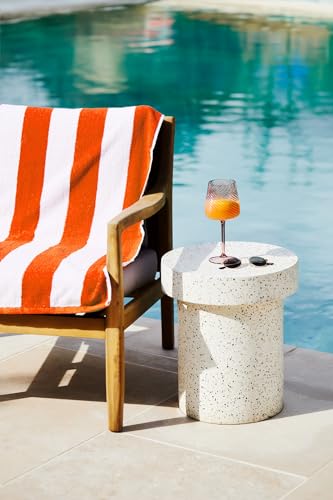 Sweet Needle Beach Towel for Adults - Pack of 2 - Orange Cabana Striped Classic - Pool Towel, Super Absorbent Large Swimming Towel, 450 GSM, 76 x 152 cm