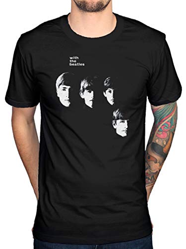 JBT The Beatles with The Beatles Men’s T-Shirt Lennon Mccartney Fab Four Black XXL - Les Beatles, Paul McCartney, John Lennon, RIngo Starr, George Harrison JBT The Beatles with The Beatles Men's T-Shirt Lennon Mccartney Fab Four Black XXL