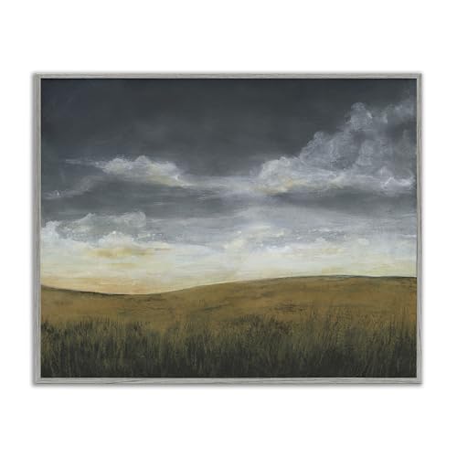Stormy Meadow Clouds Landscape, 11 x 14 Inch Framed Giclée Print