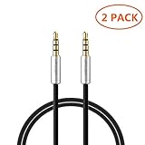 Audio Cable, ARCHEER 3.5mm Stereo Audio Cable 4-Conductor Male to Male Extension Cord for Smartphone, Tablets, Headset, PC, Laptop (4ft/1.2m), 2 Packs