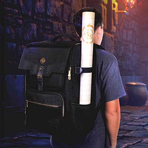 ENHANCE DnD Backpack - RPG DM Bag for Dungeons and Dragons - DnD Travel Organizer for 6-8 Books Upright Bag, Laptop Slot/18" DM Screen, Accessory Pockets