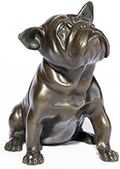 Scultone Art Crafts Cute Sitting Sinodoor Flash-Happy Dog Sculpture Animal Bronze Statue