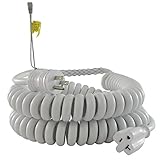 Conntek RL-70046-GB Upto 15-Feet Heavy Duty 12/3 Coiled Spring Extension Cord 15/20-Amp female Connector
