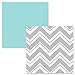 Turquoise and Gray Zig Zag Childrens, Kids, Teen 3 Piece Full / Queen Girl or Boy Chevron Bedding Set
