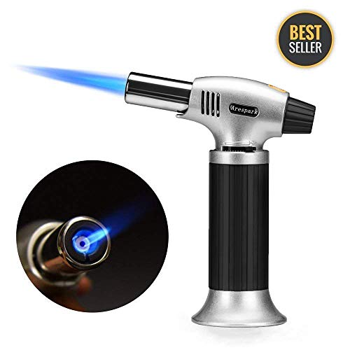 Arespark Culinary Torch, Refillable Kitchen Blow Torch Lighter with Safety Lock & Adjustable Flame for Creme Brulee, Meat, Seafood, Pastries, Desserts, Soldering, Baking, BBQ, DIY (Butane Not Included)